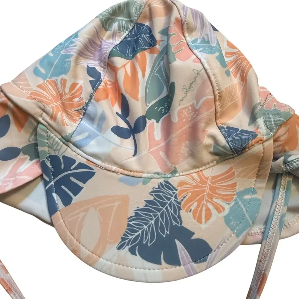 NWT Millymook Baby Girls Tropical Floral UPF 50+ Sun Hat Blush 0–12 Months